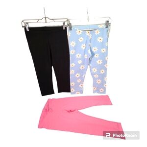 Member Mark Girl's My Favorite Capri Leggings Blue/Pink/Black Size 10/12 3-Pack